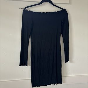 Off the shoulder black dress